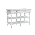 Kitchen Island With Artificial Marble Top And Turned Legs, White