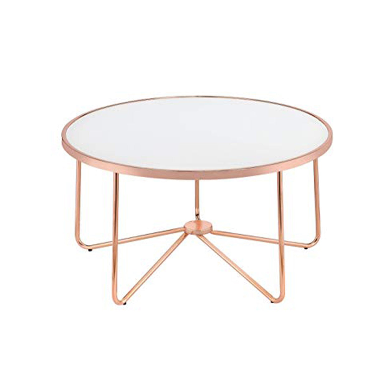 Striking Coffee Table, Frosted Glass & Rose Gold