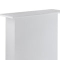 Rectangular Wooden Bar Table with Storage, White and Chrome