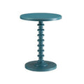 Astonishing Side Table With Round Top, Teal Blue