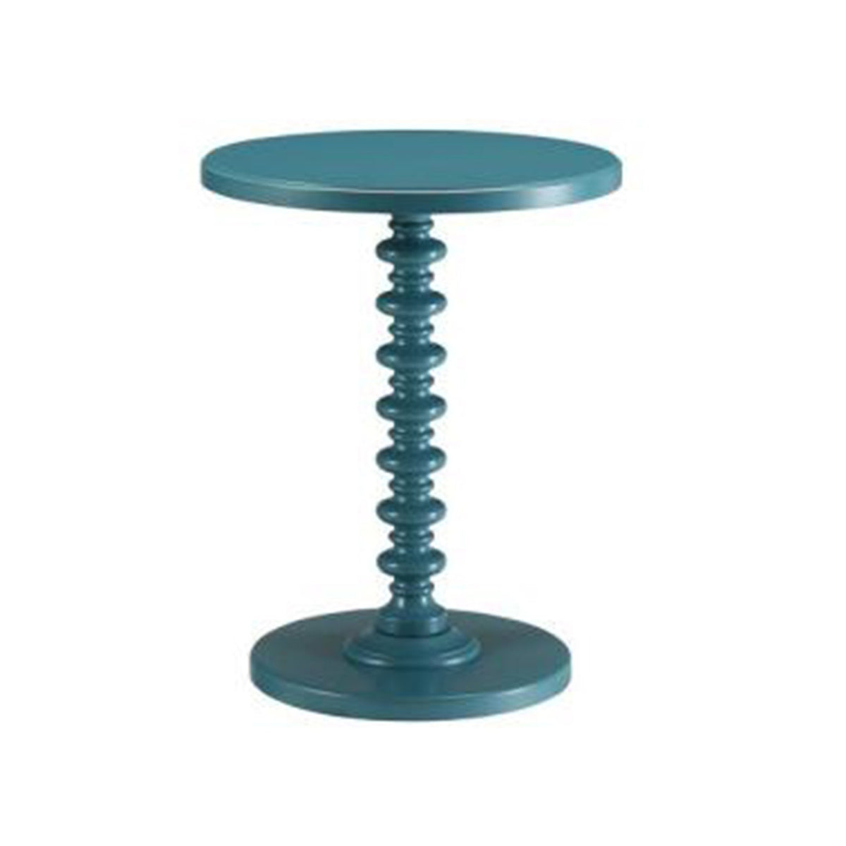 Astonishing Side Table With Round Top, Teal Blue