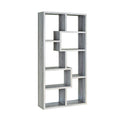 Modish Wooden Bookcase With Multiple Shelves, Gray