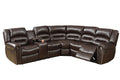 Bonded Leather 3 Piece Reclining Sectional, Brown