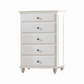 5 Drawer Spacious Wooden Chest White