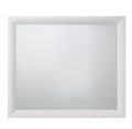 Wooden Framed Mirror With Rectangular Shape, Silver And White