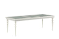 Sparkling Rectangular Dining Table With Rhinestone Inlay, Silver And Clear