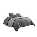 10 Piece King Polyester Comforter Set With Geometric Print, Gray