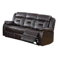 Leatherette Power Motion Sofa With Contrast Stitching, Dark Brown