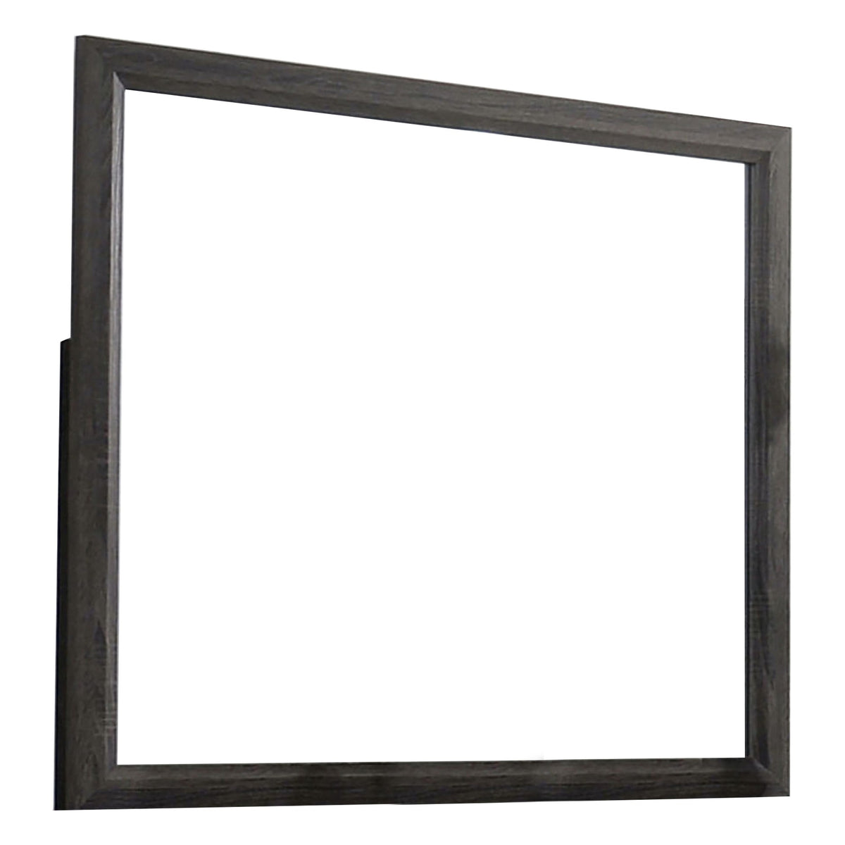 39 Inch Contemporary Wooden Frame Mirror, Gray