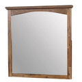 37 Inch Transitional Style Wooden Frame Mirror, Dark Oak