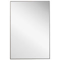 Rectangular Thin Wooden Frame Mirror, Silver