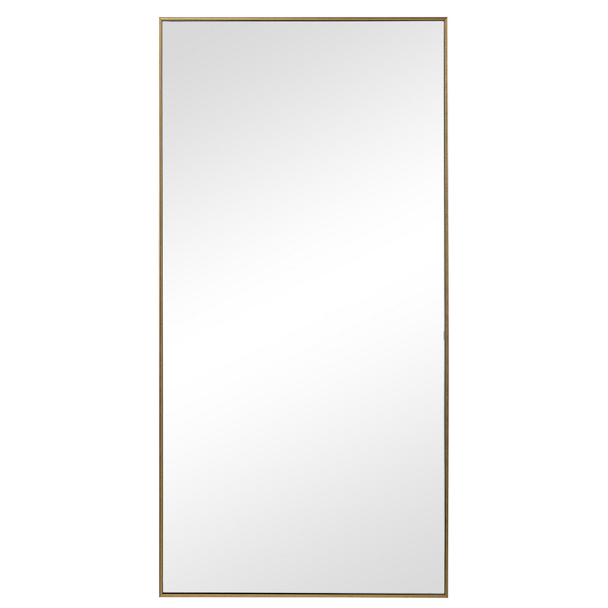 Rectangular Shape Thin Polystyrene Frame Mirror, Gold