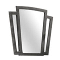 Tapered Fabric Frame Mirror With Mounting Hardware, Dark Gray