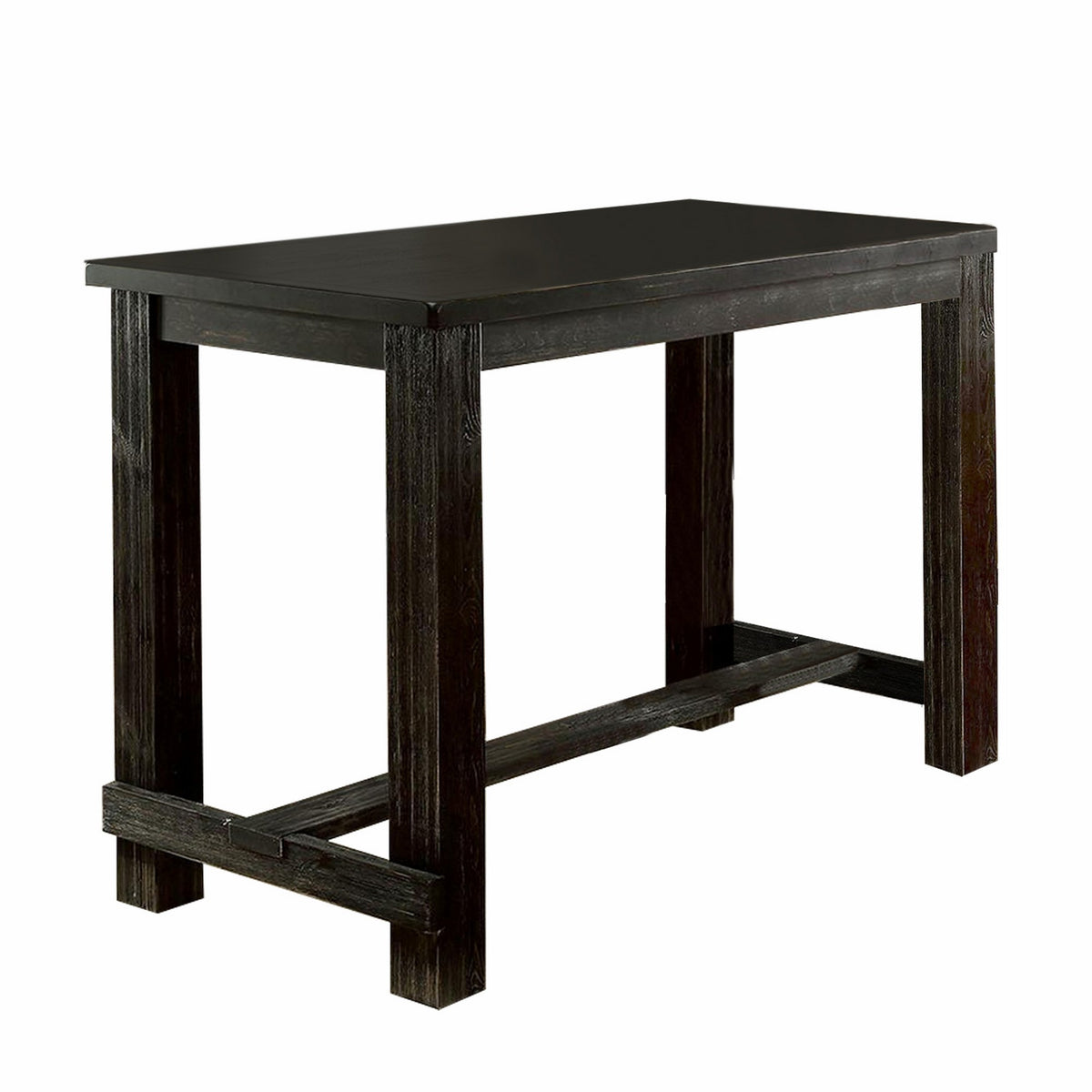 84 Inches Rectangular Dining Table With Leaf Extension, Antique Black