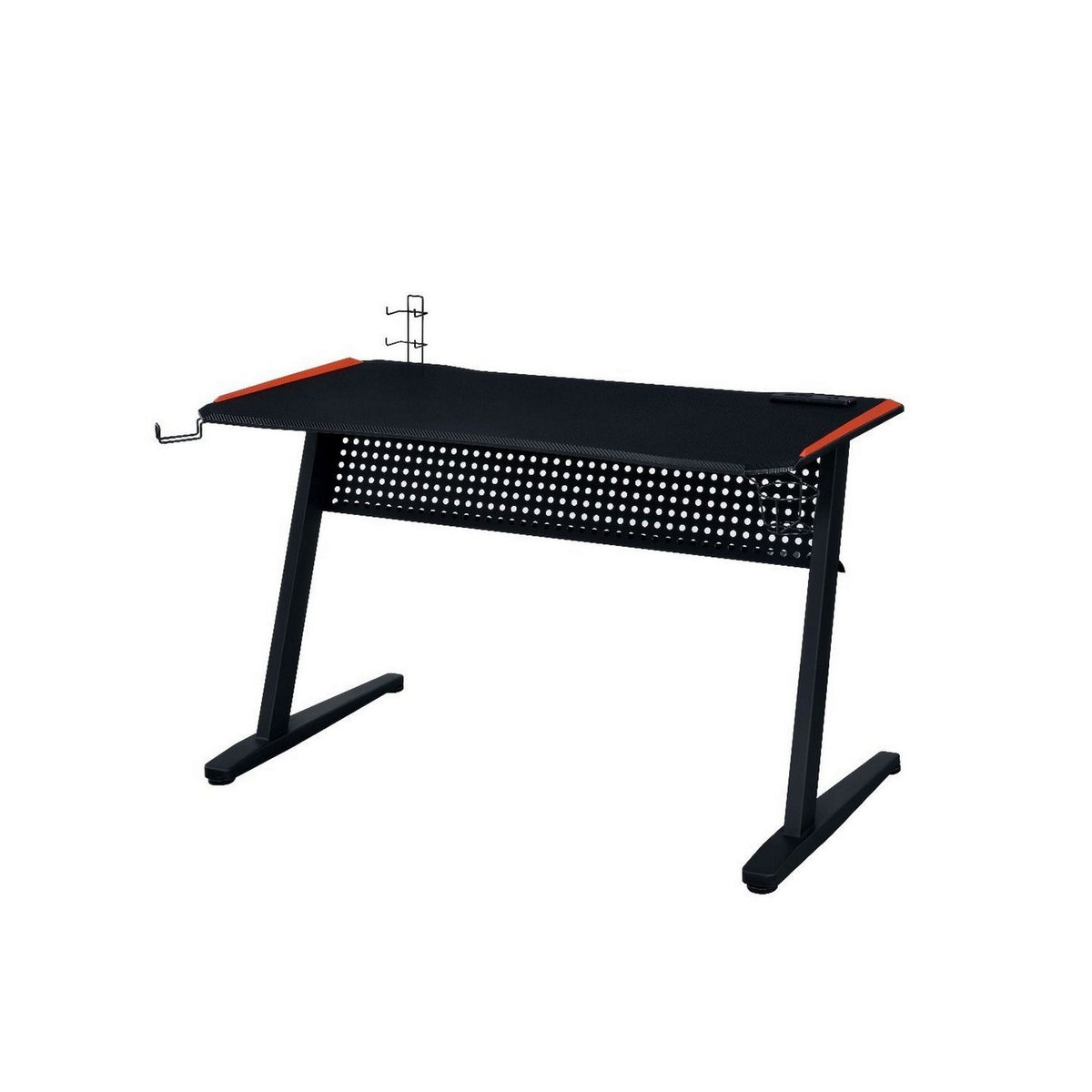 Mdf Gaming Table With Cup And Controller Holders, Black