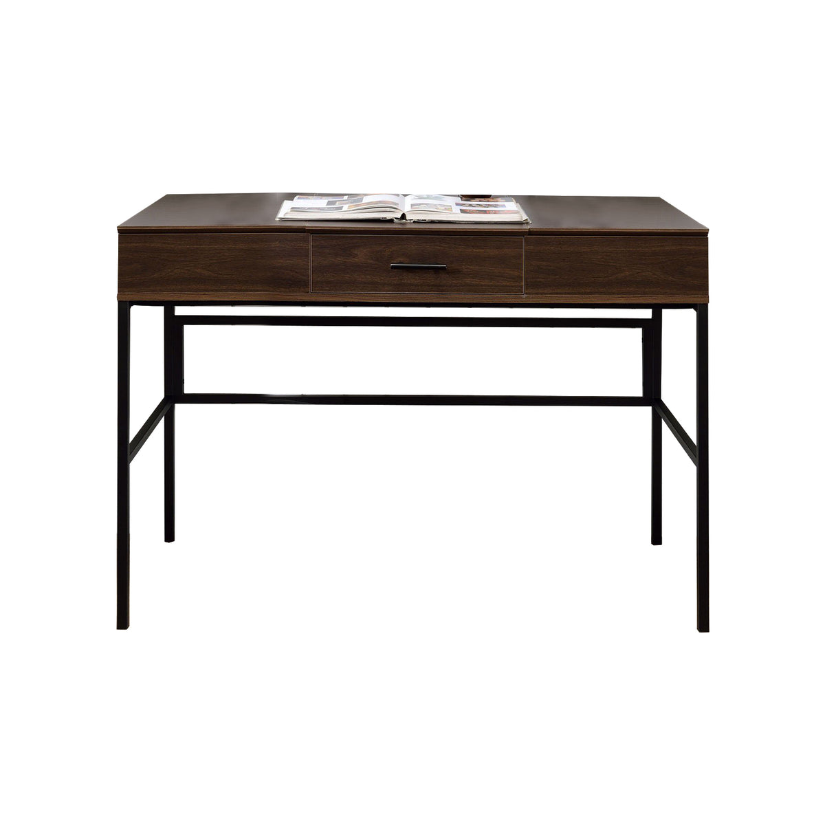 Writing Desk With Lift Top Storage And Usb Plugin, Brown