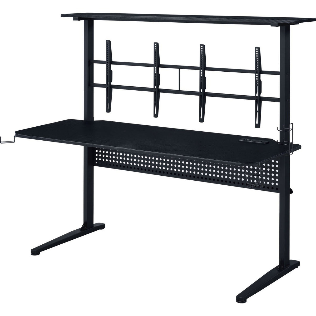 Gaming Table With Usbport, Black