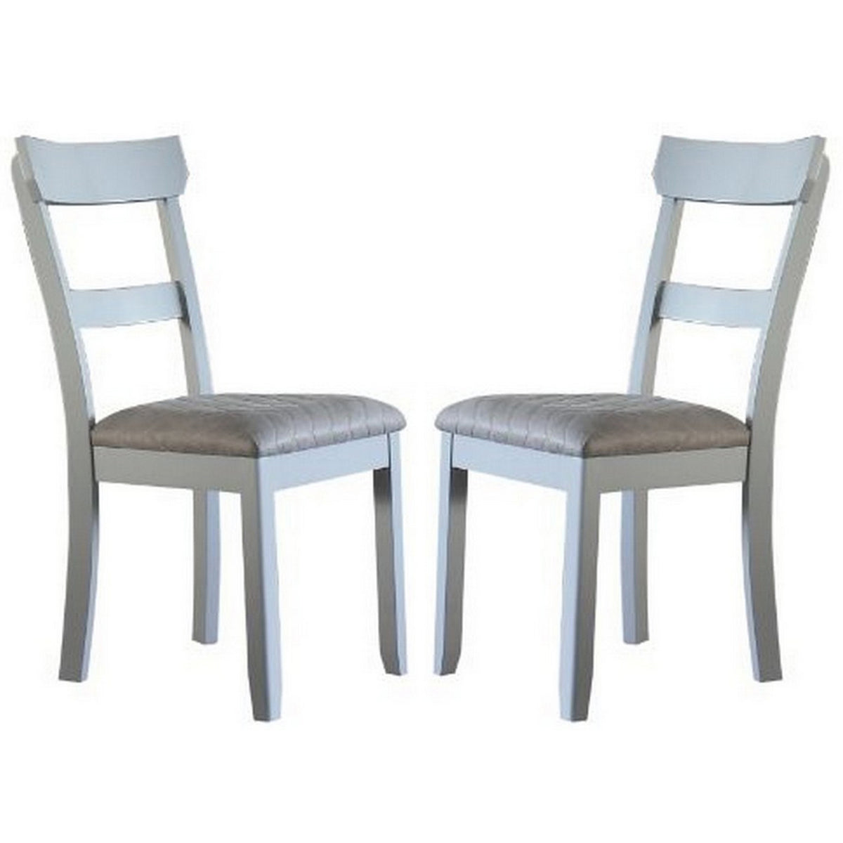 Side Chair With Fabric Seat And Open Back, Set Of 2, Beige