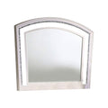 Wall Mirror With Led Light And Crystal Accents, White