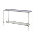 Sofa Table With Textured Obround Shelf, Silver