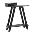 Baki 38 Inch Modern Wood Side Console Table, Corner Compartment, Black