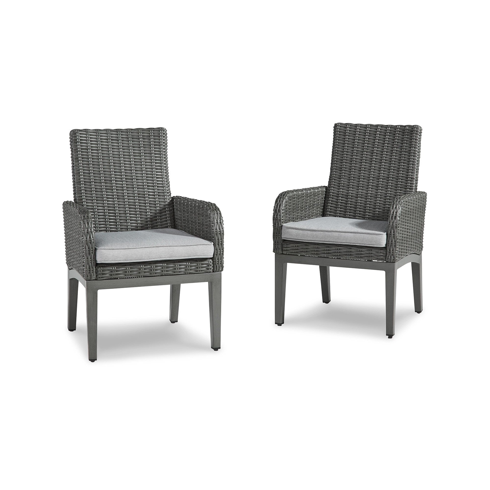 Asp 25 Inch Outdoor Armchair, Aluminum Frame, Gray Polyester Upholstery