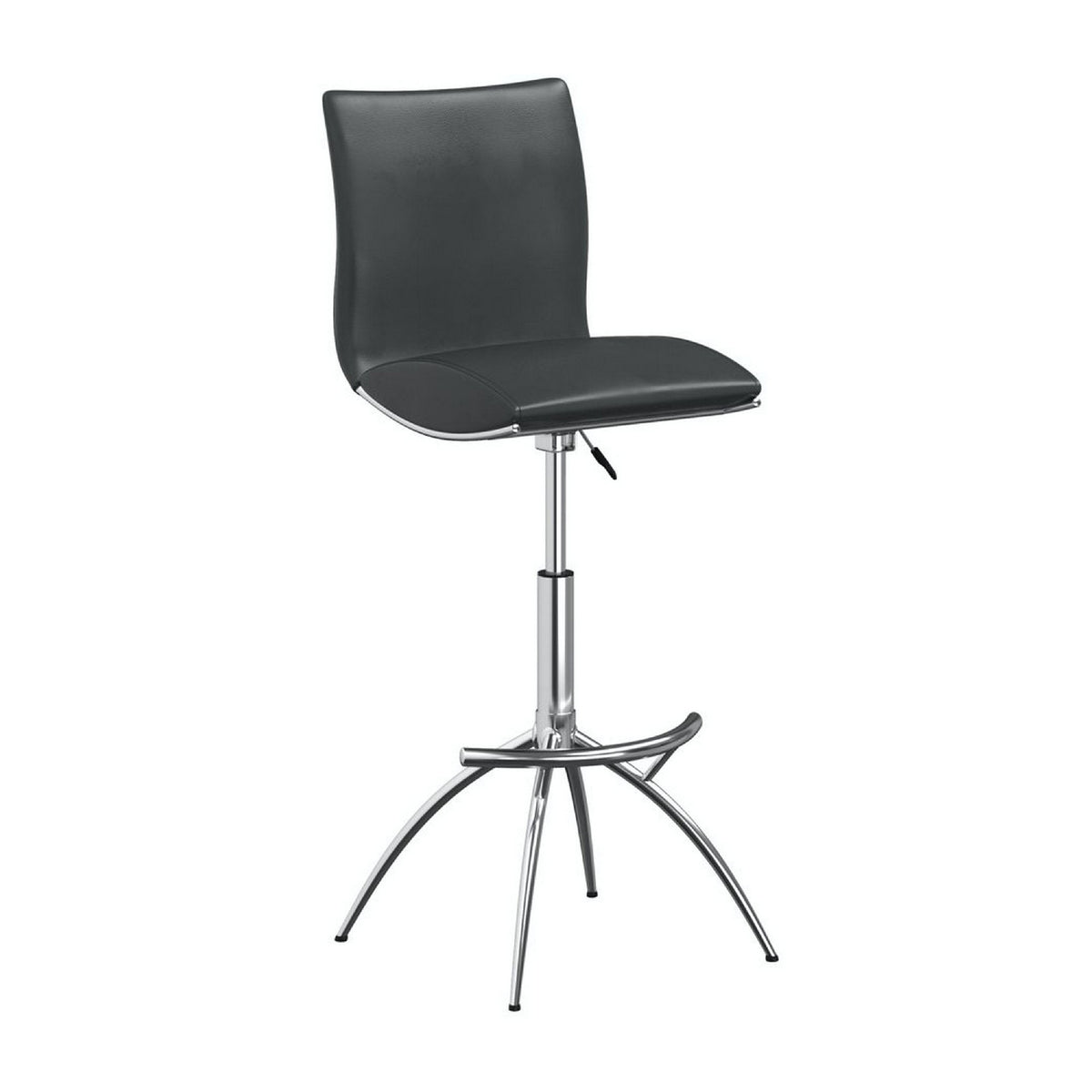 Deko 2631 Inch Adjustable Height Barstool Chair, Set Of 2, Chrome, Gray Faux Leather
