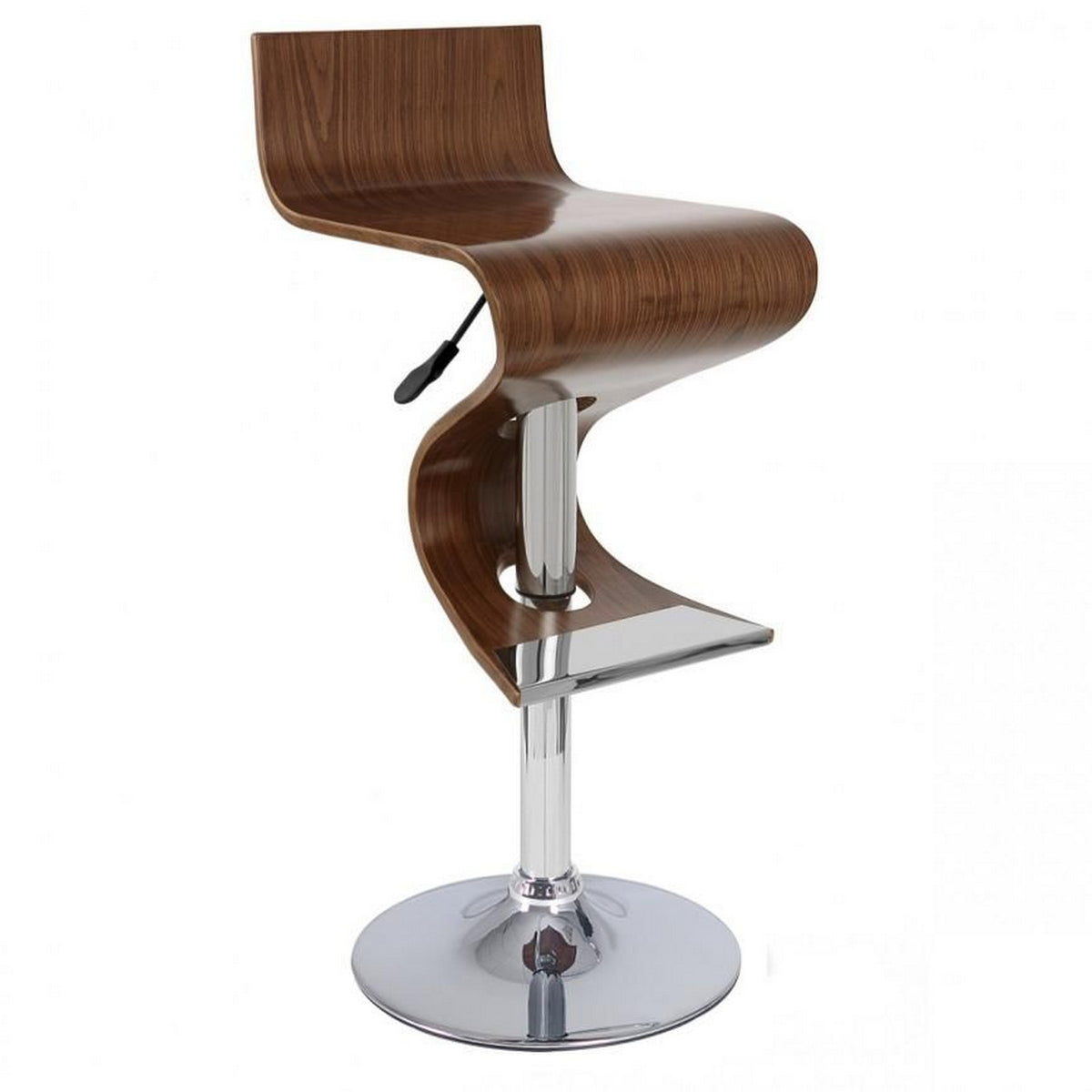 Cruze 2230 Inch Adjustable Swivel Counter Stool, Wave Curves, Walnut Brown