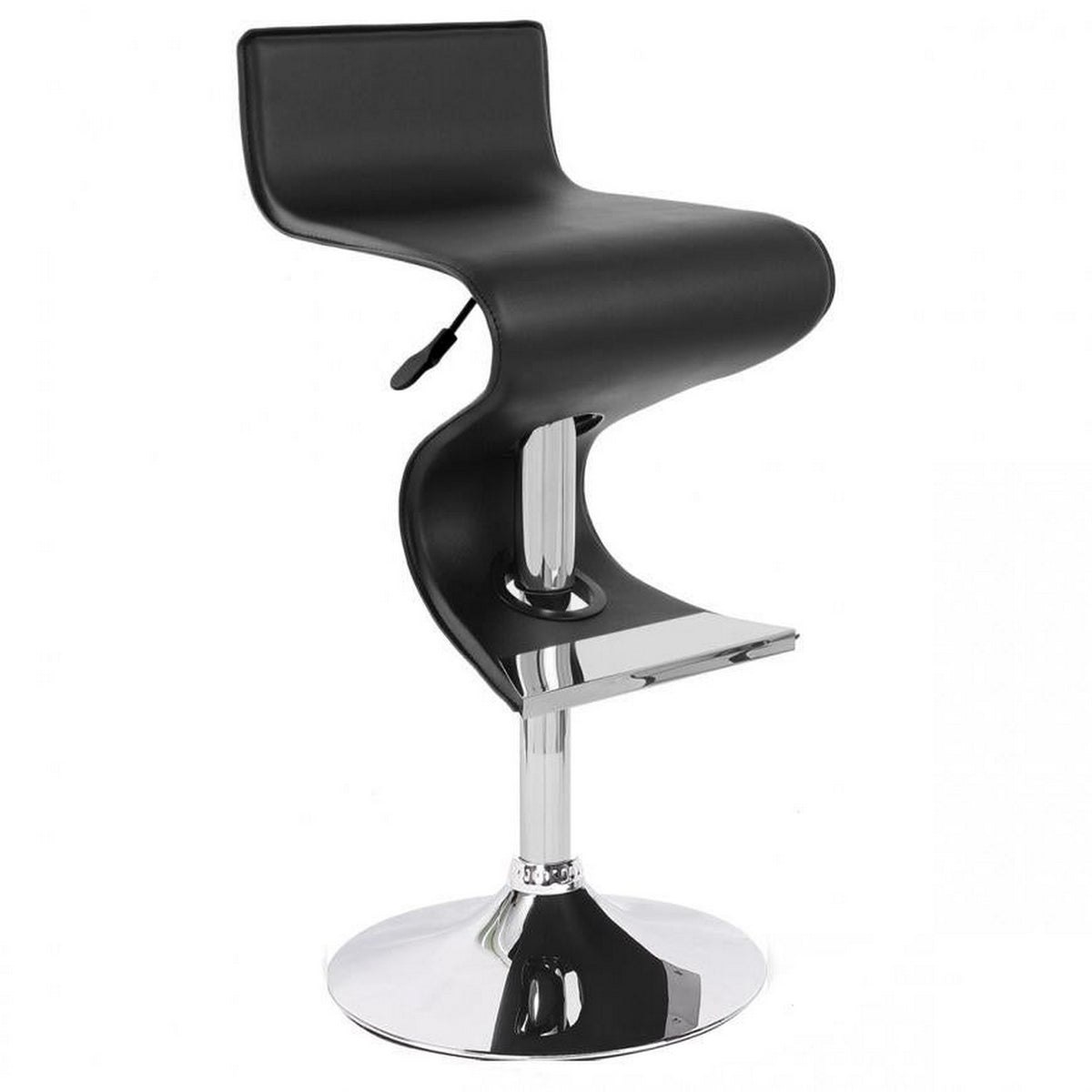 Cruze 2230 Inch Adjustable Swivel Counter Height Stool, Wave Curves, Black
