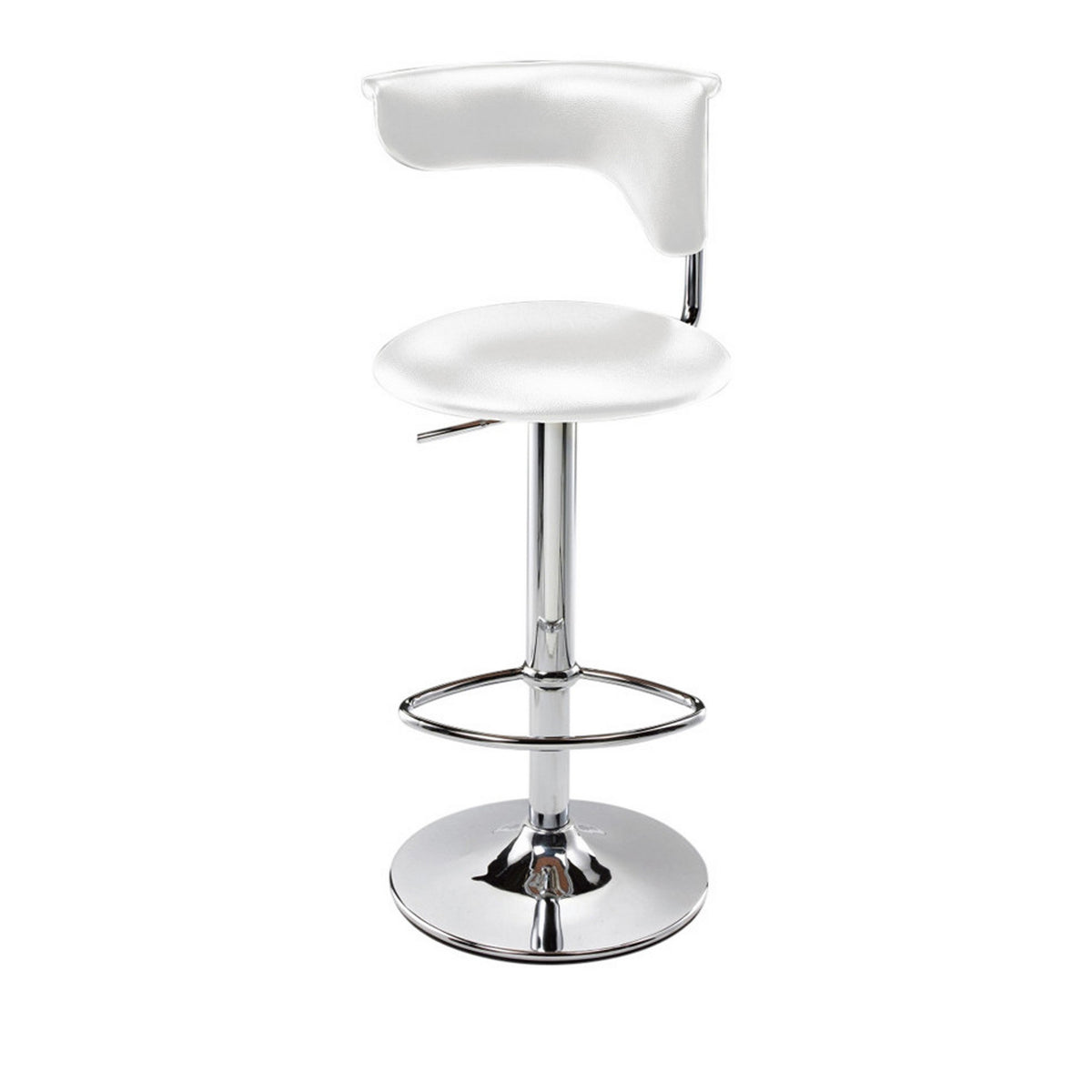 Flax 2232 Inch Adjustable Counter Height Stool, Vegan Faux Leather, White