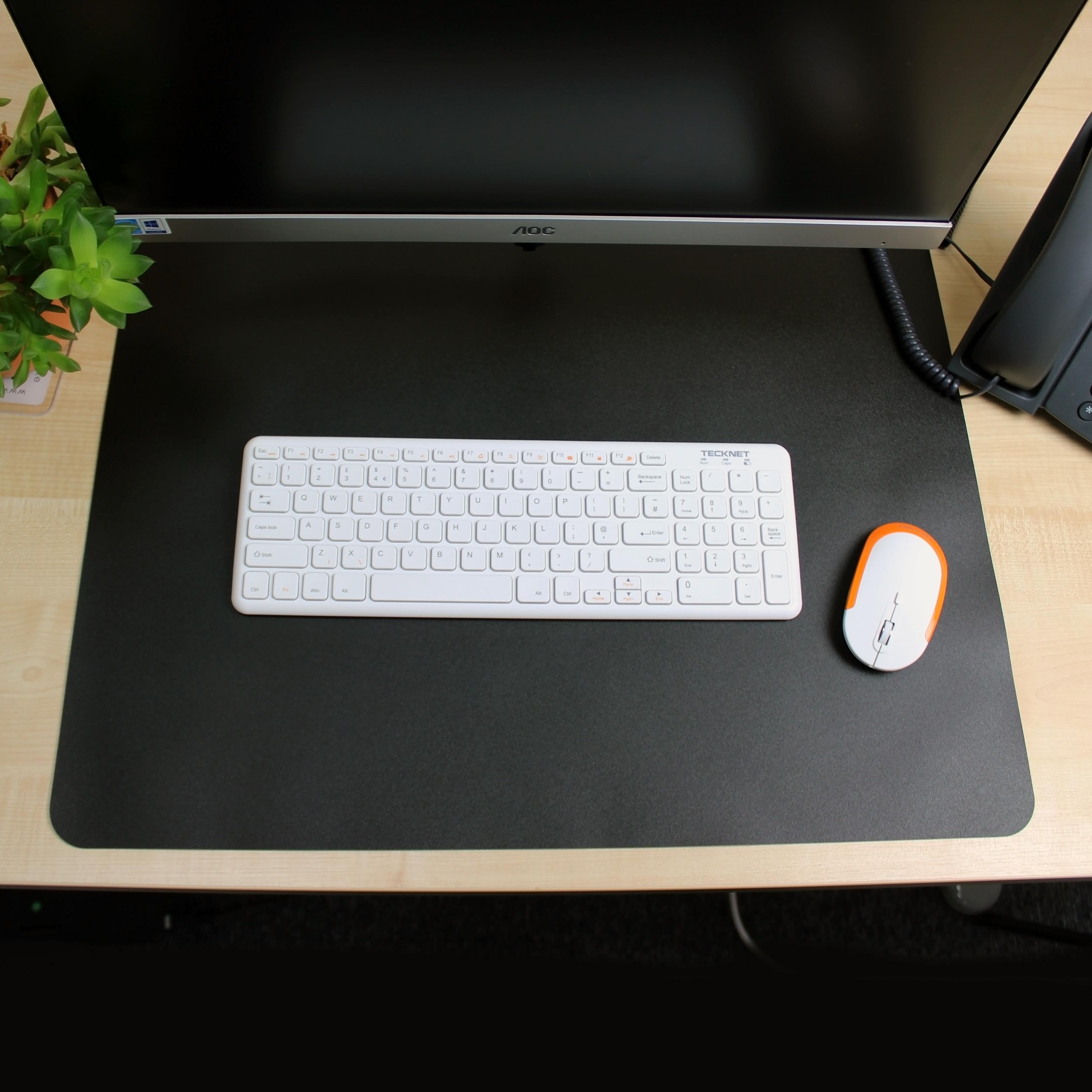 Desktex Black Vinyl Rectangular Desk Pad - 19 x 24