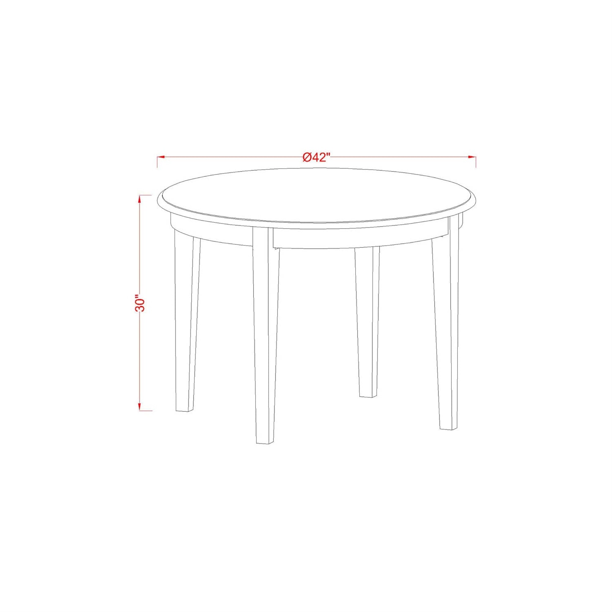 East West Furniture BOLY5-CAP-W 5 Piece Dining Table Set for 4 Includes a Round Kitchen Table and 4 Dining Room Chairs, 42x42 Inch, Cappuccino