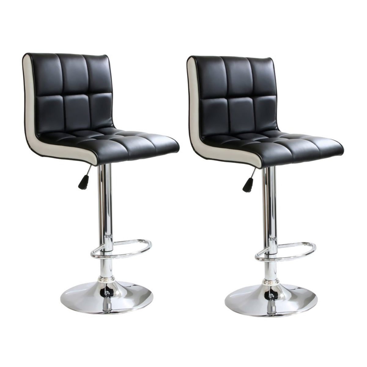 Offex 2 Tone Padded Adjustable Height Swivel Bar Stool  Set Of 2