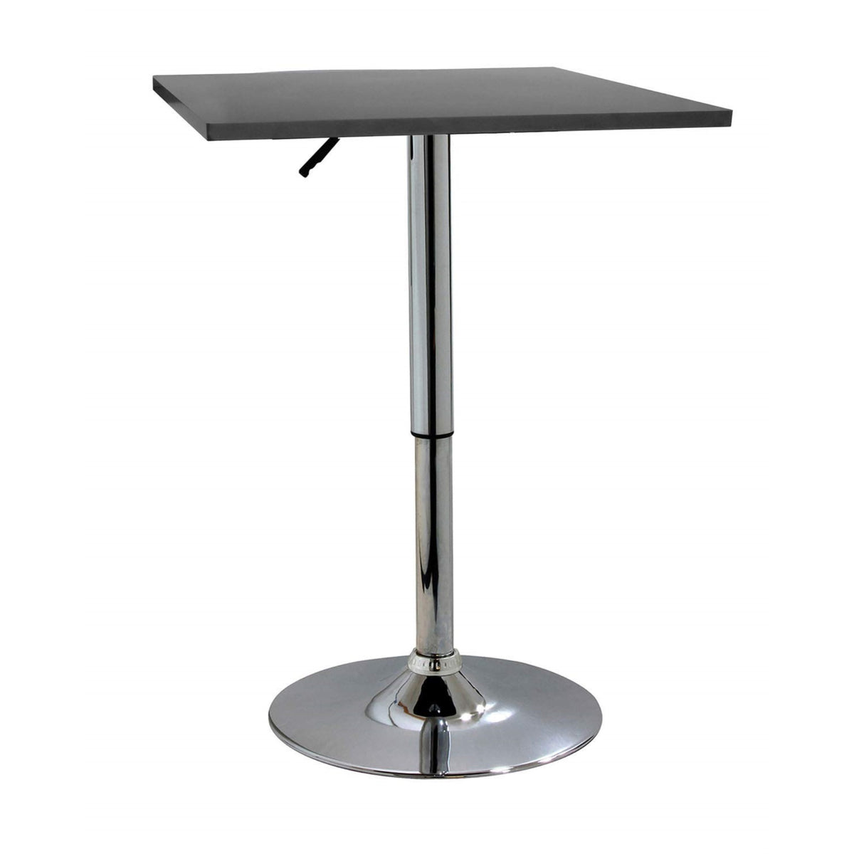 Offex Classic Vintage Style Adjustable Height Wood Top Square Bistro Table  Black