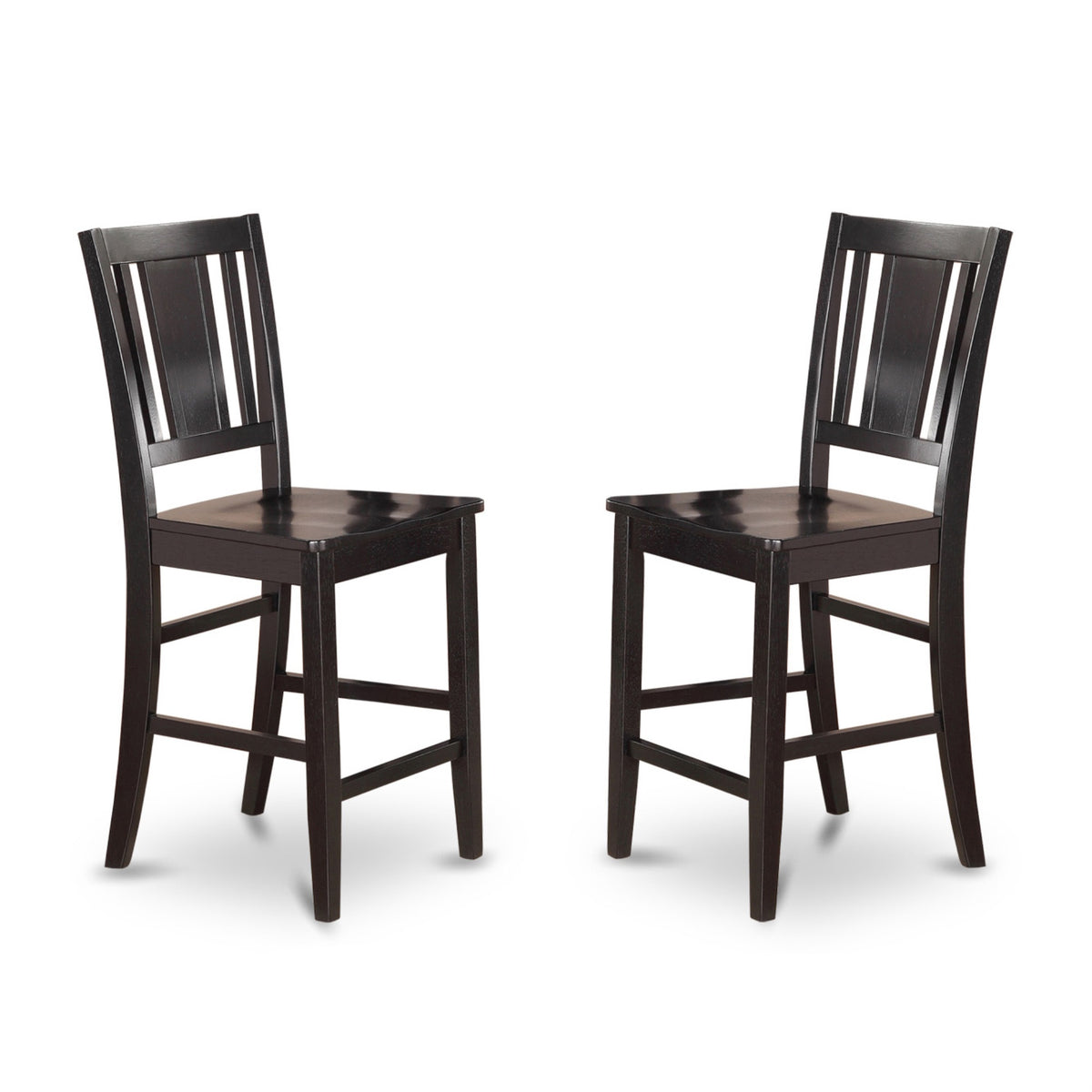 Elegant Solid Rubber Wood Kitchen Bar Stool | Asian Hardwood Construction | Sleek Black Finish | Easy To Clean | Dimensions: 17 Inch