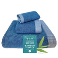 Plush Bamboo Towel Set - Viscose from Bamboo + Cotton - 3pc - Indigo