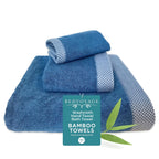 Plush Bamboo Towel Set - Viscose from Bamboo + Cotton - 3pc - Indigo