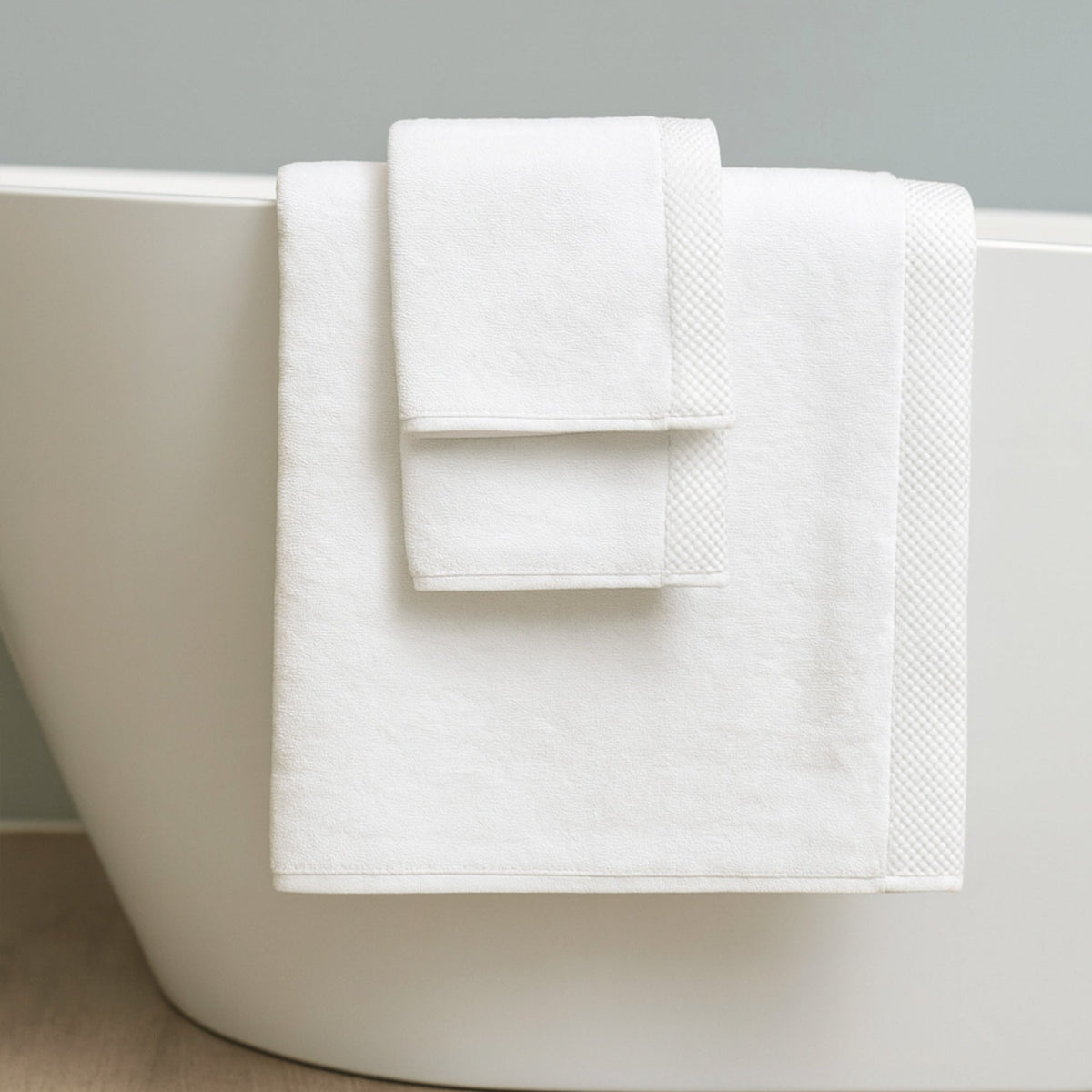 Plush Bamboo Towel Set - Viscose from Bamboo + Cotton - 3pc - White