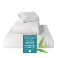 Plush Bamboo Towel Set - Viscose from Bamboo + Cotton - 3pc - White