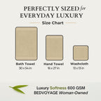 Plush Bamboo Towel Set - Viscose from Bamboo + Cotton - 8pc - Champagne