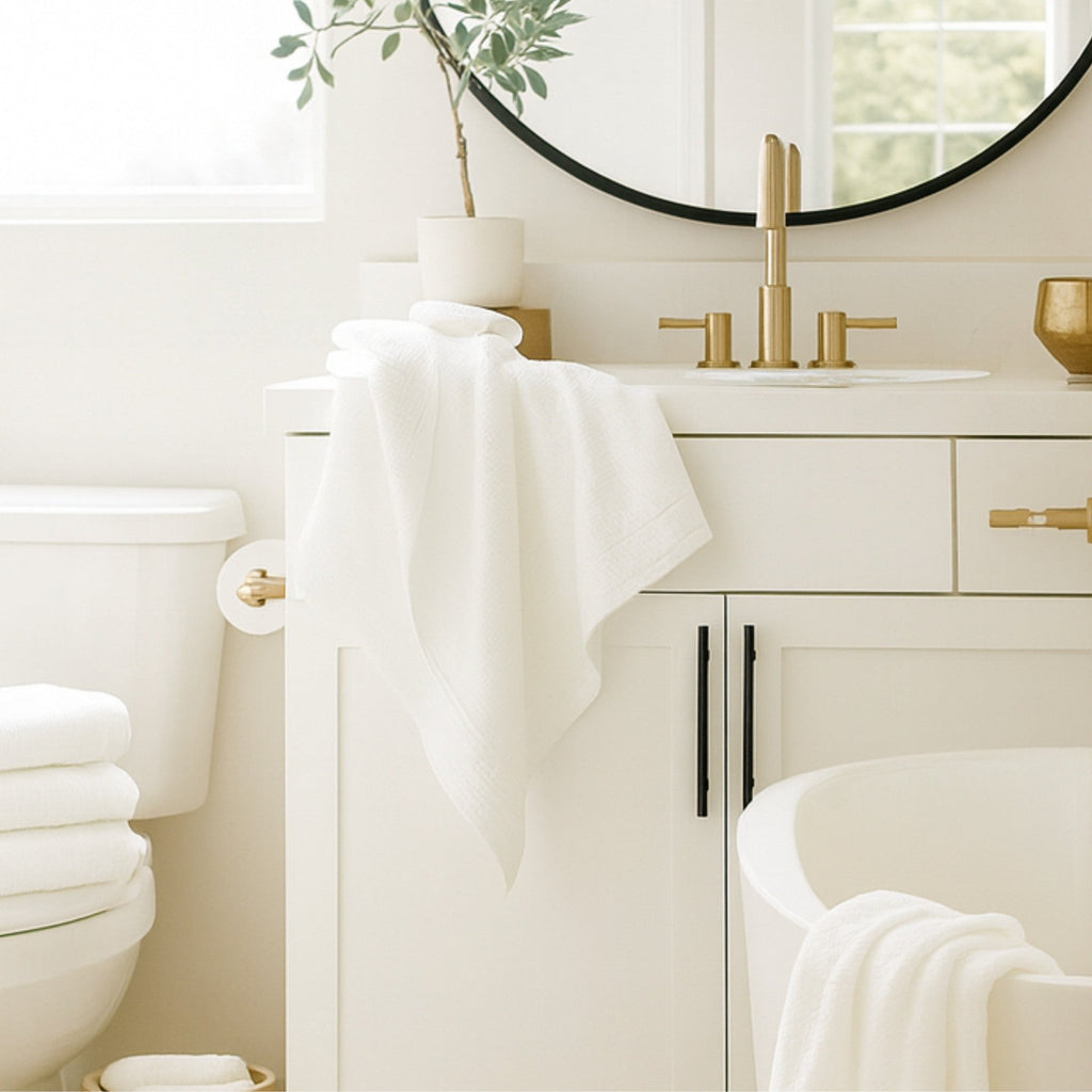 Bamboo Cotton Towel Set - Viscose from Bamboo + Cotton - 8pc - White