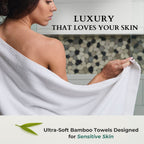 Bamboo Cotton Towel Set - Viscose from Bamboo + Cotton - 8pc - White