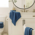 Plush Bamboo Bath Towel - Viscose from Bamboo + Cotton - Indigo