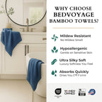 Plush Bamboo Bath Towel - Viscose from Bamboo + Cotton - Indigo