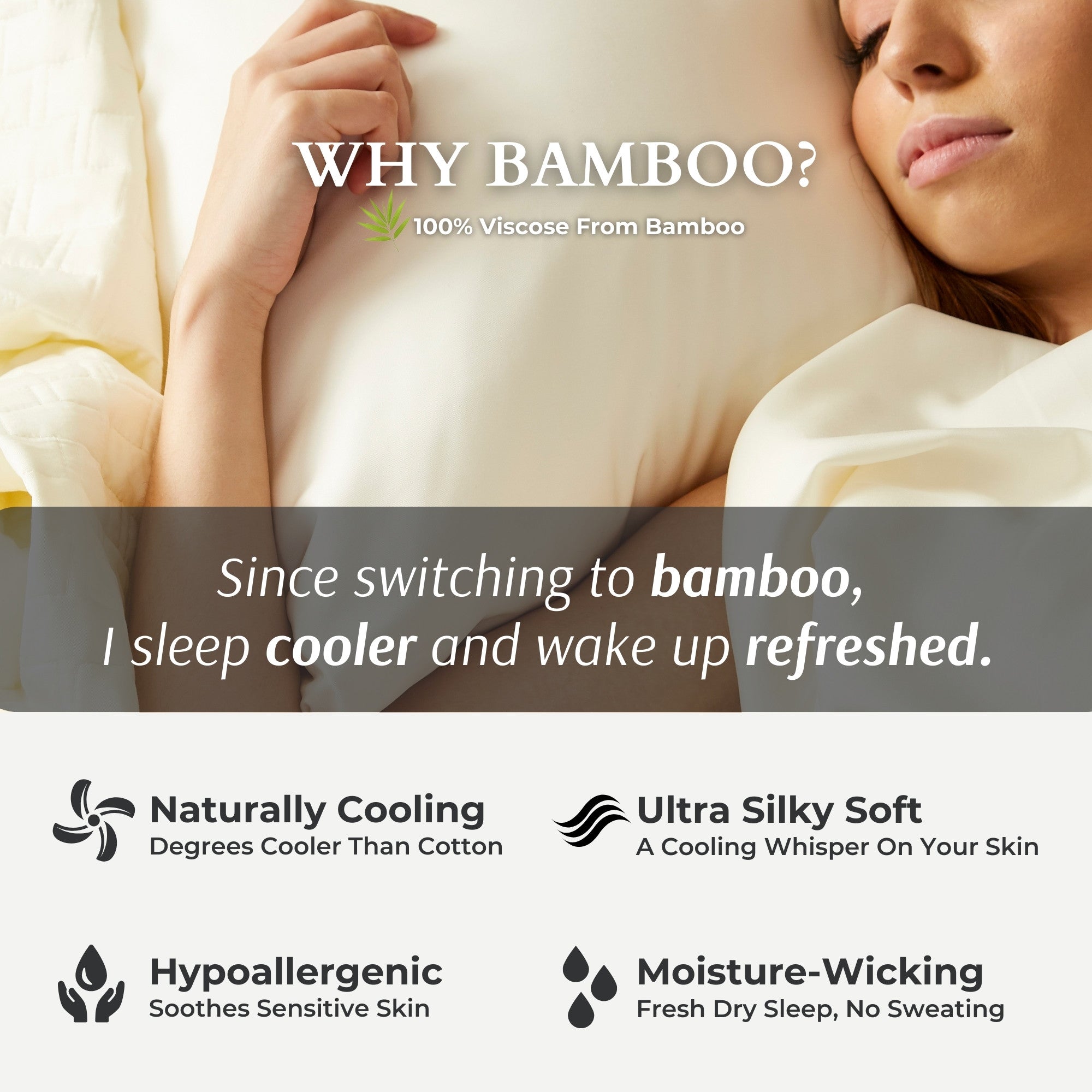 Bamboo Sheet Set - 100% Viscose from Bamboo - Ivory