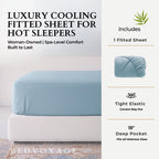 Bamboo Fitted Sheet - 100% Viscose from Bamboo - Sky - FINAL SALE