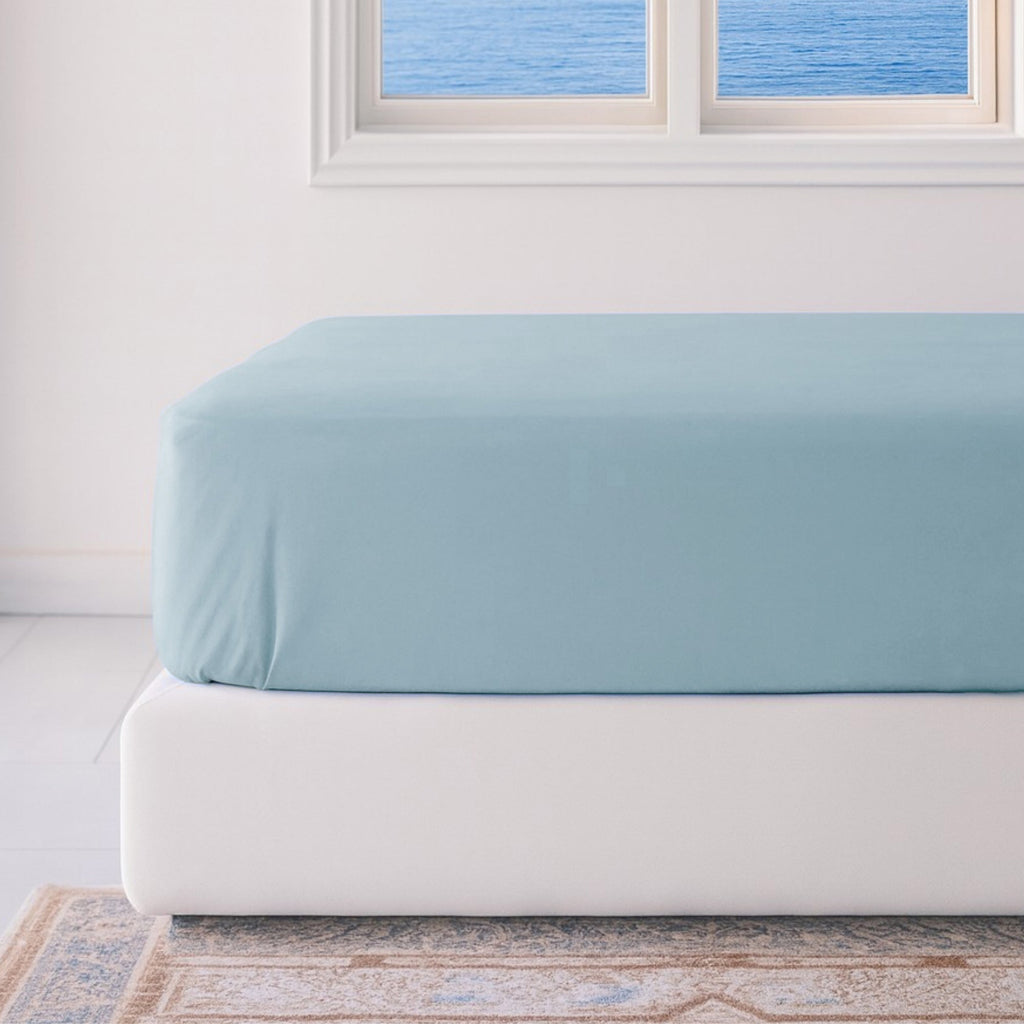 Bamboo Fitted Sheet - 100% Viscose from Bamboo - Sky - FINAL SALE