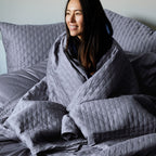 Bamboo Quilted Sham - 100% Viscose from Bamboo - 1pc - Euro - Platinum