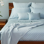 Bamboo Quilted Coverlet - 100% Viscose from Bamboo - Sky