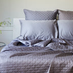 Bamboo Quilted Sham - 100% Viscose from Bamboo - 1pc - Euro - Platinum